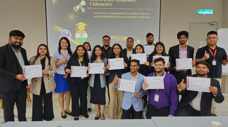 Students networking and connecting globally